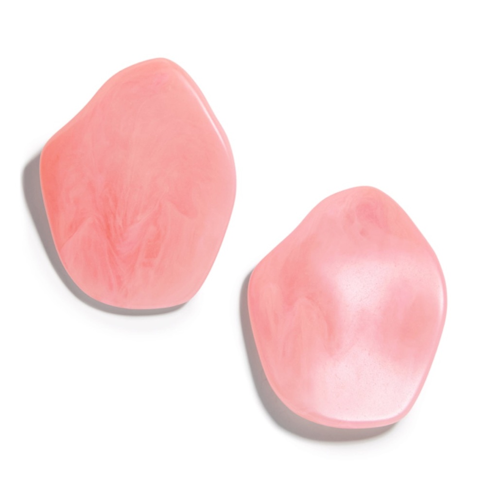 BaubleBar Large Resin Rose Quartz Stud Earrings